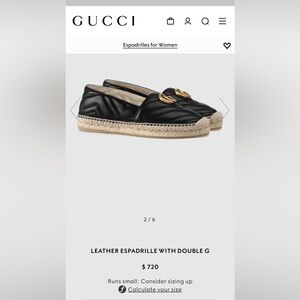 Gucci Espadrille with Double G - size 39.5
